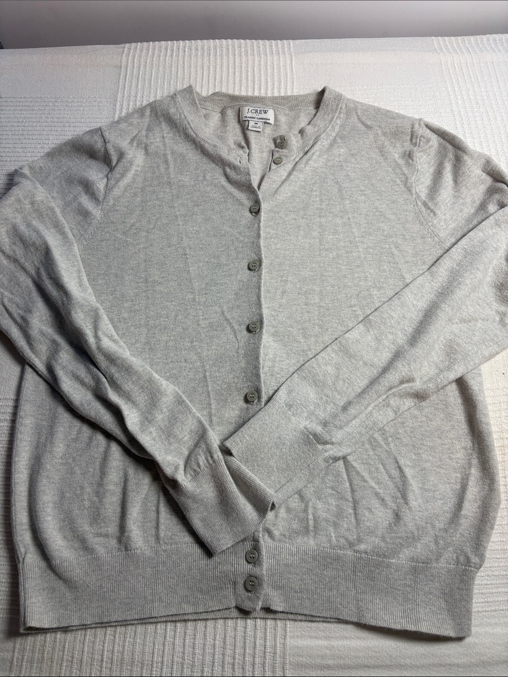 J. Crew Light Heather Gray Button-Up Women's Cardigan